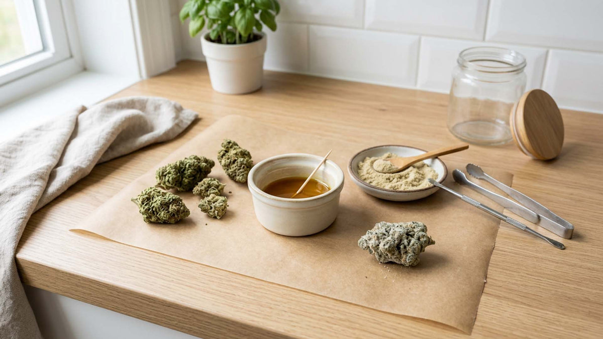 Setting to make moonrocks at Nine Realms kitchen with flower, kief, and rosin