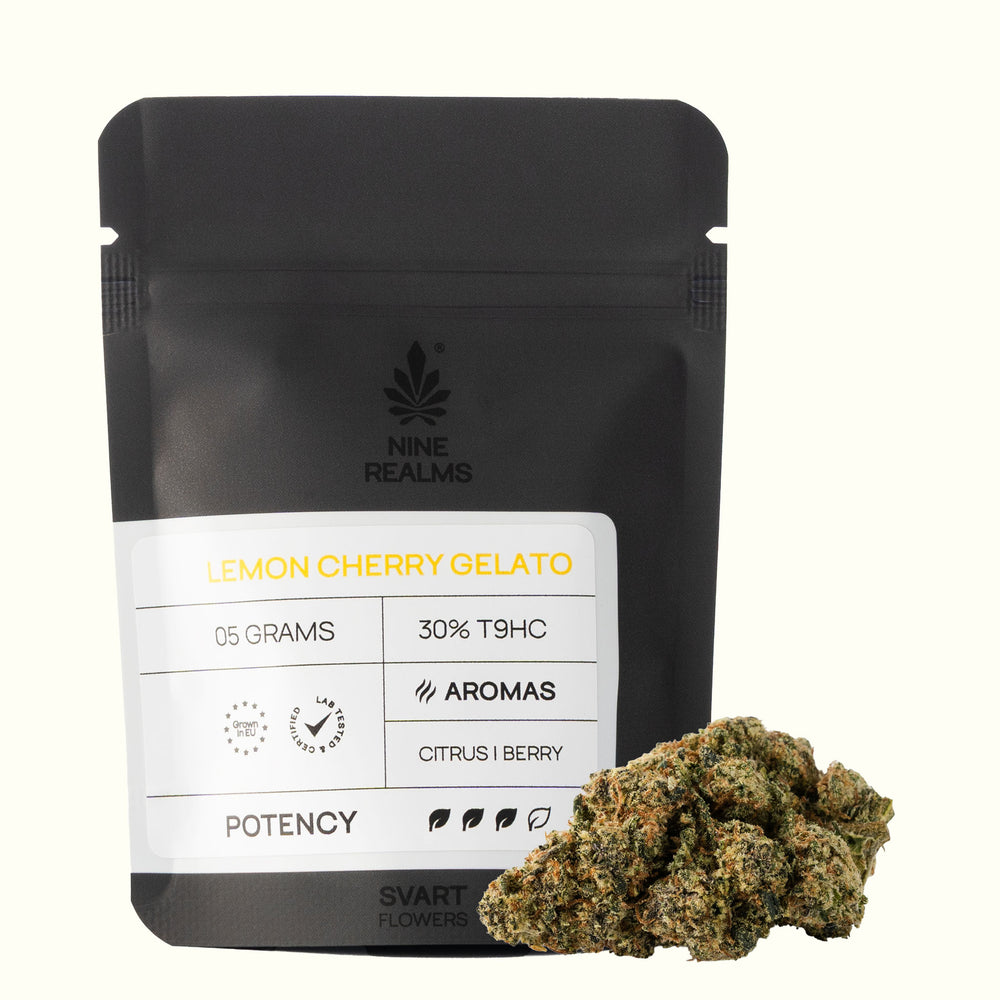 Nine Realms Lemon Cherry Gelato T9HC cannabis flower 5g