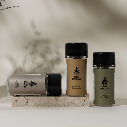 Nine Realms Products - Pre-roll bundle on a white table