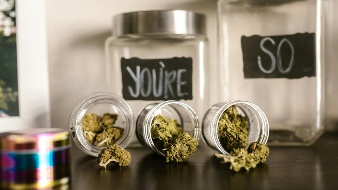 three jars with nine realms HHC cannabis flower